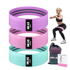 Hip Fitness Resistance Exercise Workout Band 3-Piece For Leg Thigh Butt Equipment