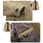 Mens Casual Windbreaker Washed Cotton Classic Long Jacket