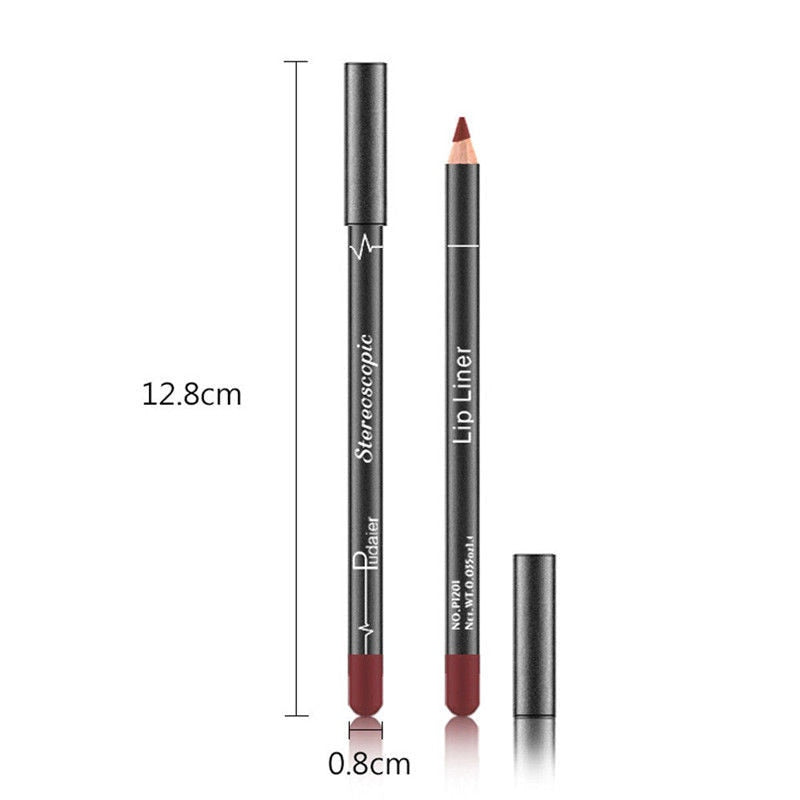 6/12Pcs Waterproof Matte Lip Liner Pencil Lipstick Set