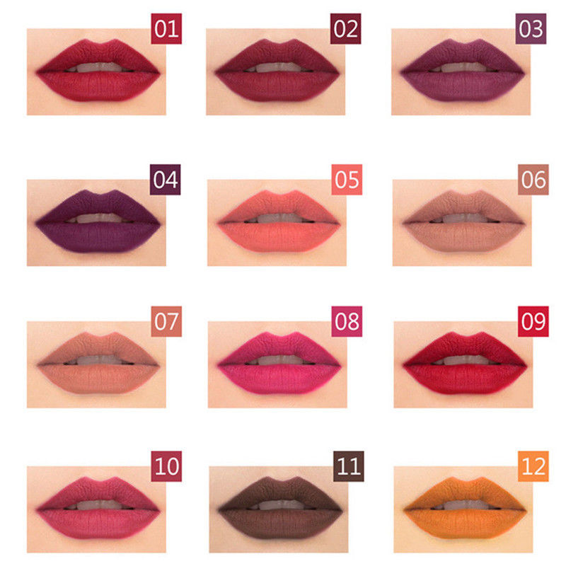 6/12Pcs Waterproof Matte Lip Liner Pencil Lipstick Set