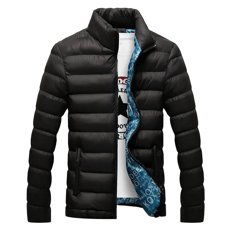 Mens Winter Warm Slim Casual Windbreaker Quilted Jacket