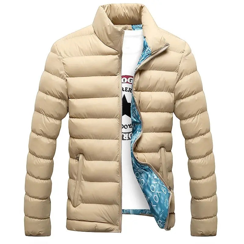 Mens Winter Warm Slim Casual Windbreaker Quilted Jacket