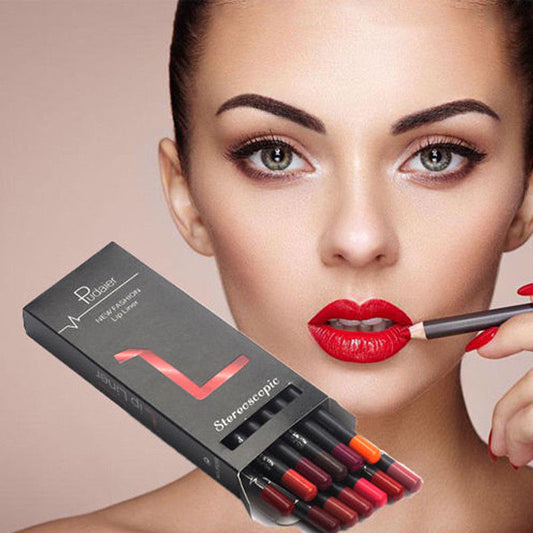 6/12Pcs Waterproof Matte Lip Liner Pencil Lipstick Set