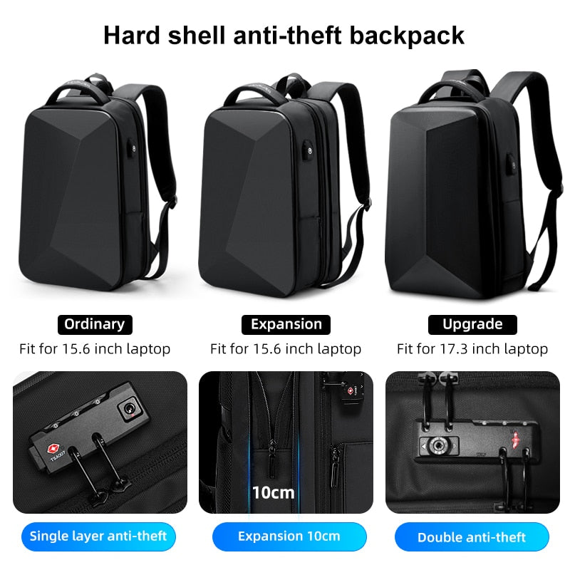 Multifunction Hard Shell  Anti Theft Waterproof Laptop Business Travel Backpack