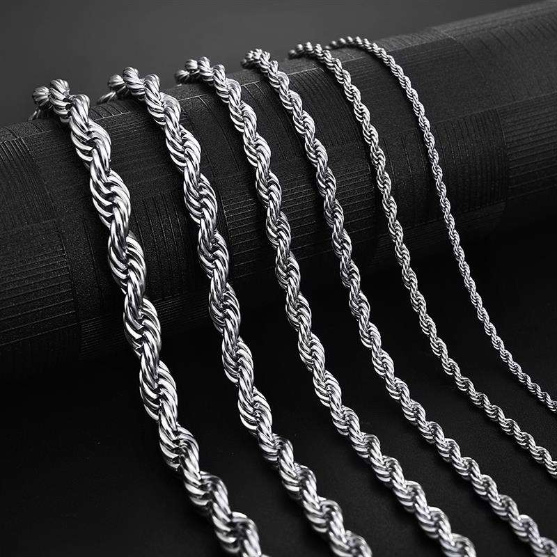 Mens Rope Stainless Steel Chain