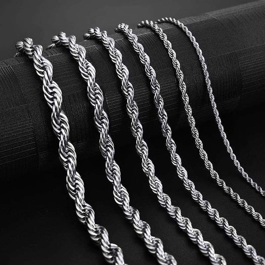 Mens Rope Stainless Steel Chain