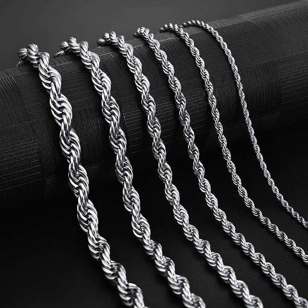 Mens Rope Stainless Steel Chain