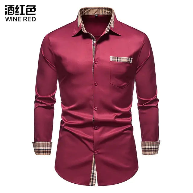 Mens Patchwork Formal Shirt