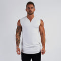Mens Solid Color V-Neck Sports Bodybuilding Fitness Training Sleeveless Tank Top