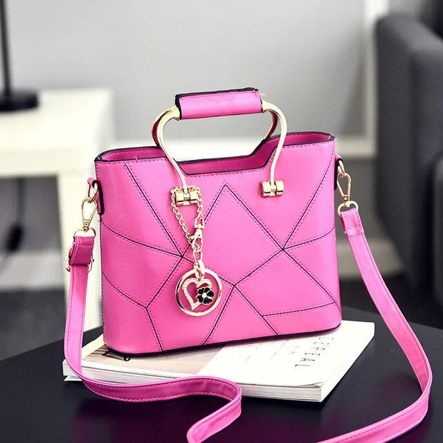 Womens Luxury Geometric Design Messenger Handbag