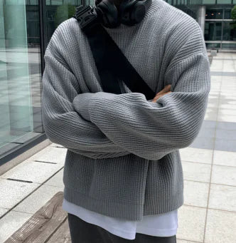 Mens Casual Oversized Knitted Sweater