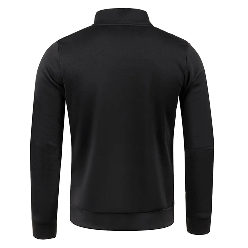 Mens Turtleneck Solid Thick Half Zipper Pullover Sweatshirt