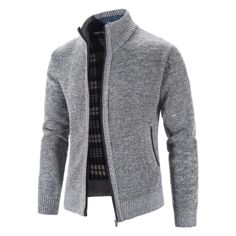 Mens Knitted Slim Fit Causal Solid Single Breasted Cardigan