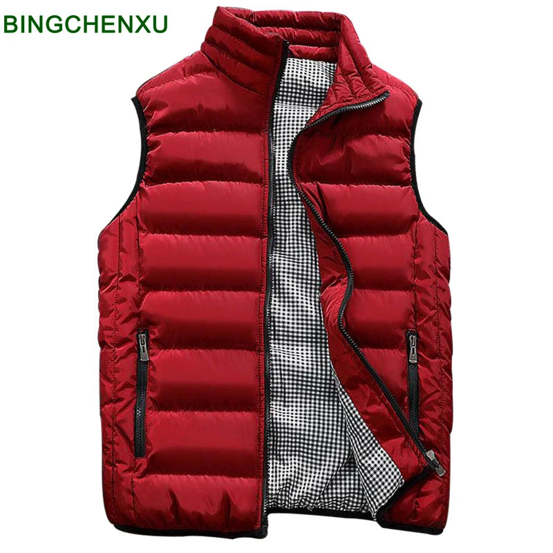 Mens Stylish Winter Warm Sleeveless Casual Vest Jacket