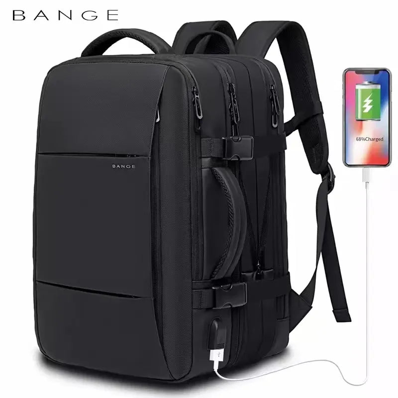 Unisex Travel Expandable USB Large Capacity Waterproof Backpack