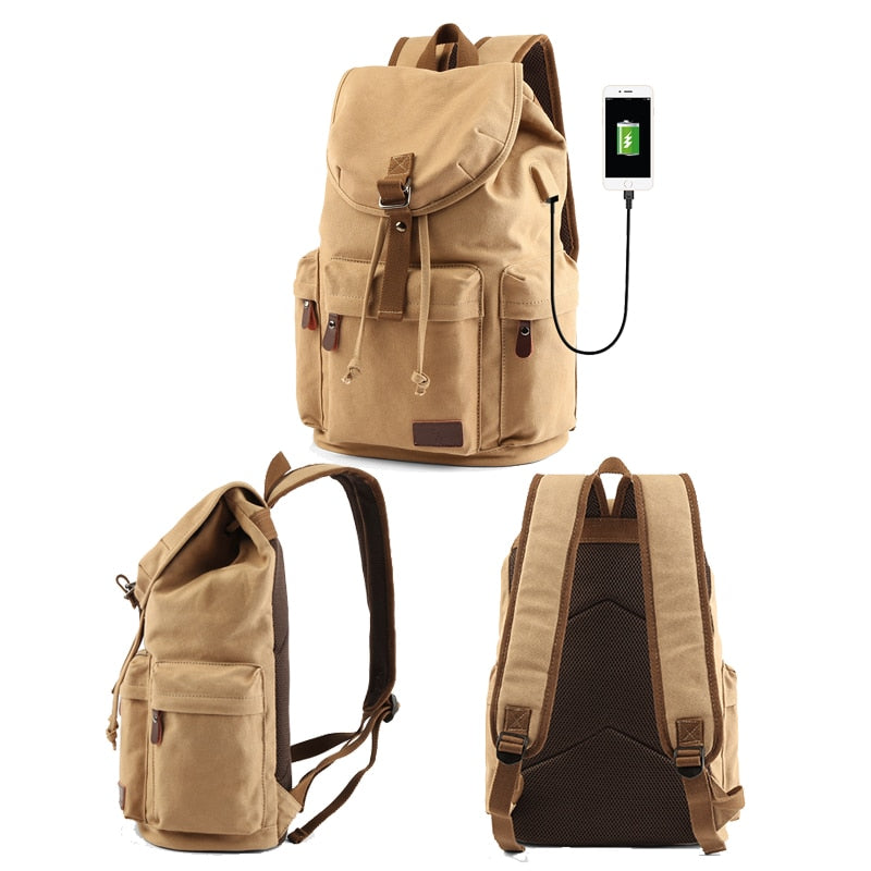 Unisex Canvas Vintage Casual Laptop Backpack