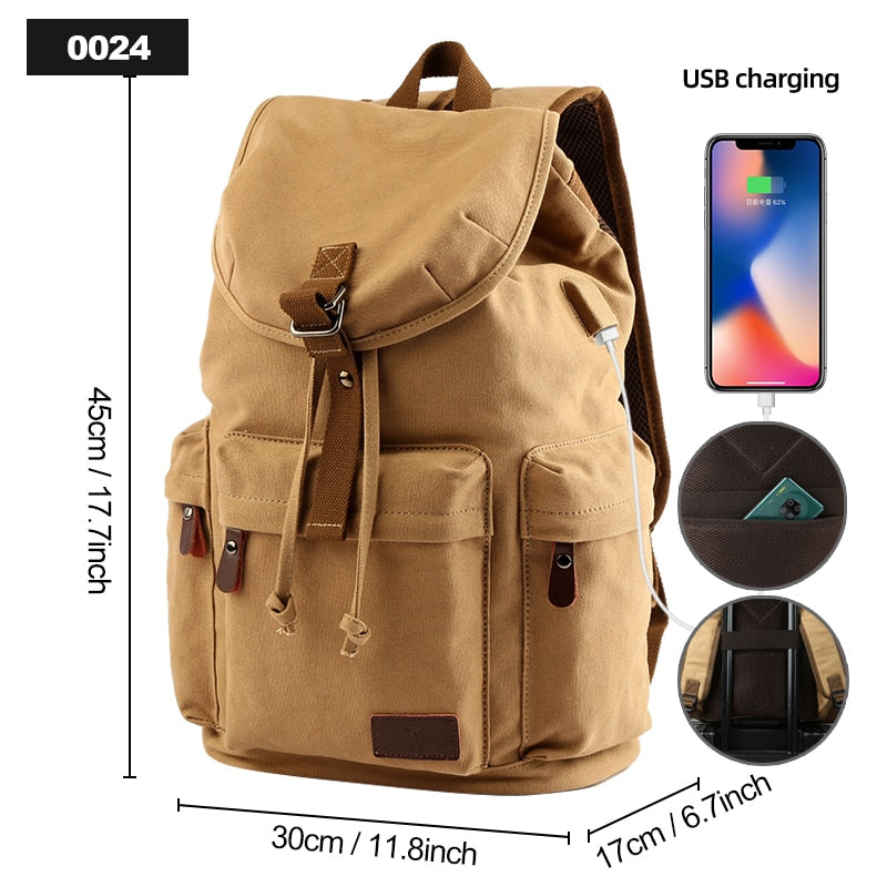 Unisex Canvas Vintage Casual Laptop Backpack