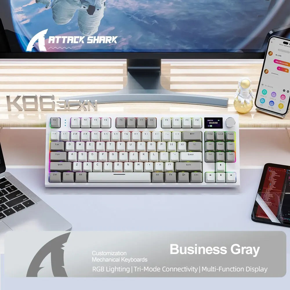 K86 Wireless Hot-Swappable Mechanical Keyboard With Display Screen