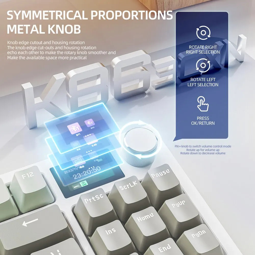 K86 Wireless Hot-Swappable Mechanical Keyboard With Display Screen