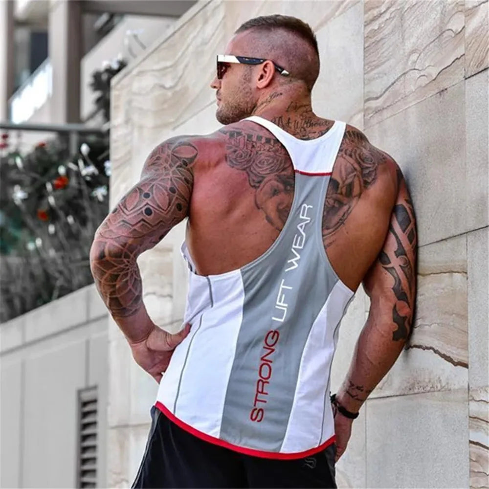 Mens Bodybuilding Gym Fitness Sleeveless Singlet Vest