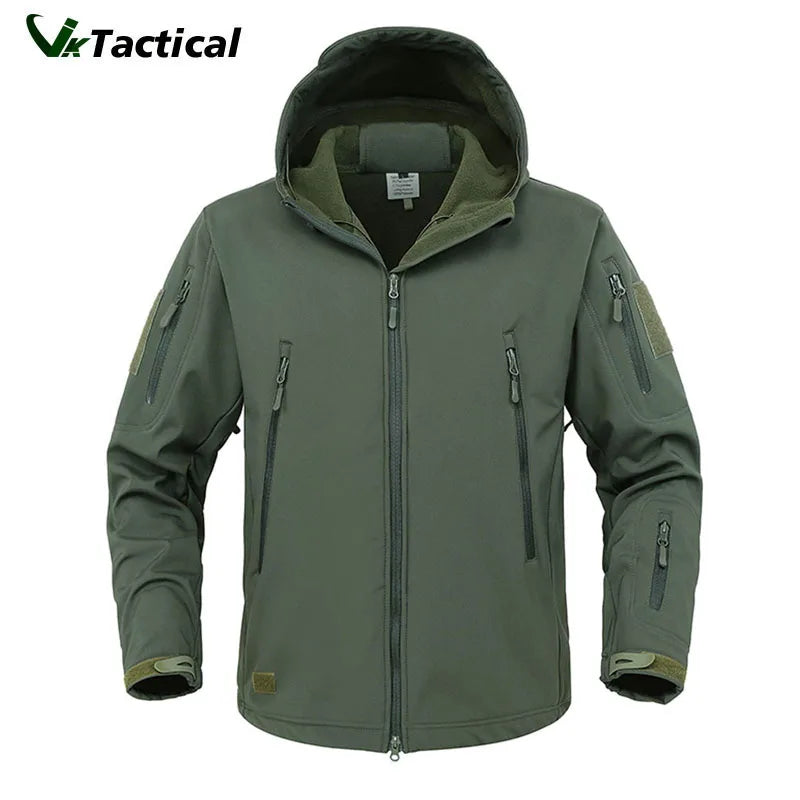 Mens Military Shark Skin Soft Shell Tactical Windproof Waterproof Combat Jacket