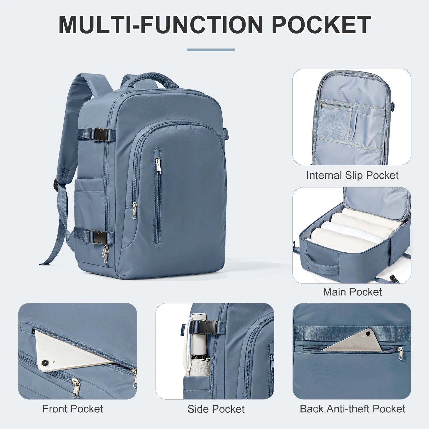 Large Capacity Carry-On 45x36x20 Multifunctional Travel Backpack