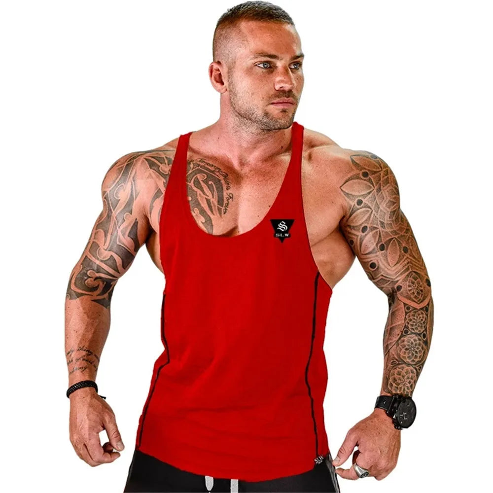 Mens Bodybuilding Gym Fitness Sleeveless Singlet Vest