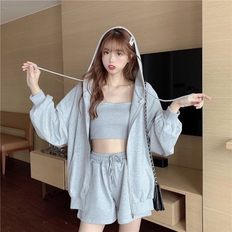 Womens 3 Piece Pyjama Set with Shorts