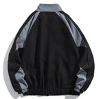 Unisex Hip Hop Varsity Patchwork Colour Block Windbreaker Jacket