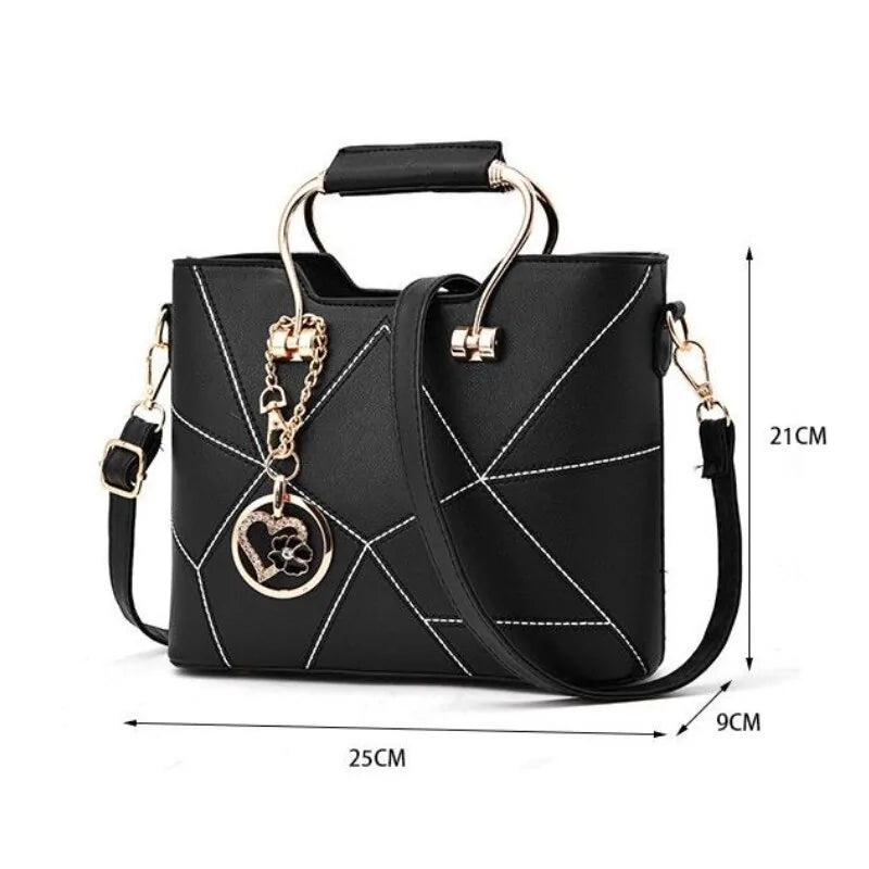 Womens Luxury Geometric Design Messenger Handbag