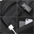 Unisex Travel Expandable USB Large Capacity Waterproof Backpack