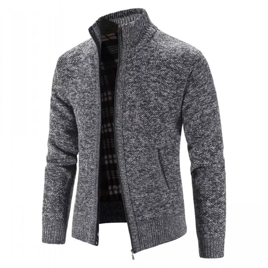 Mens Knitted Slim Fit Causal Solid Single Breasted Cardigan