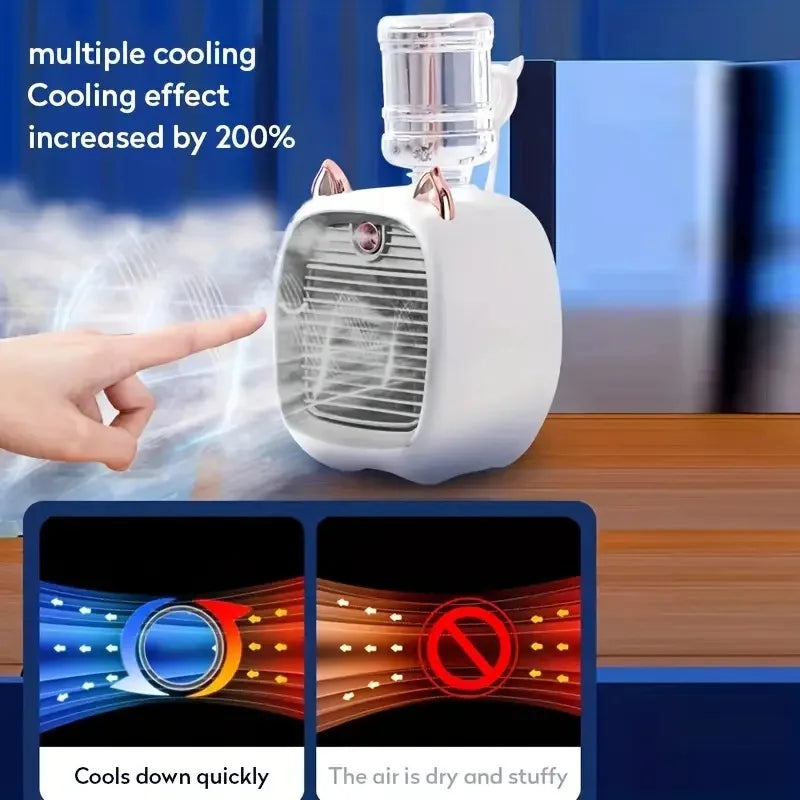 USB Charging Mini Air Conditioning Electric Desktop Spray Fan