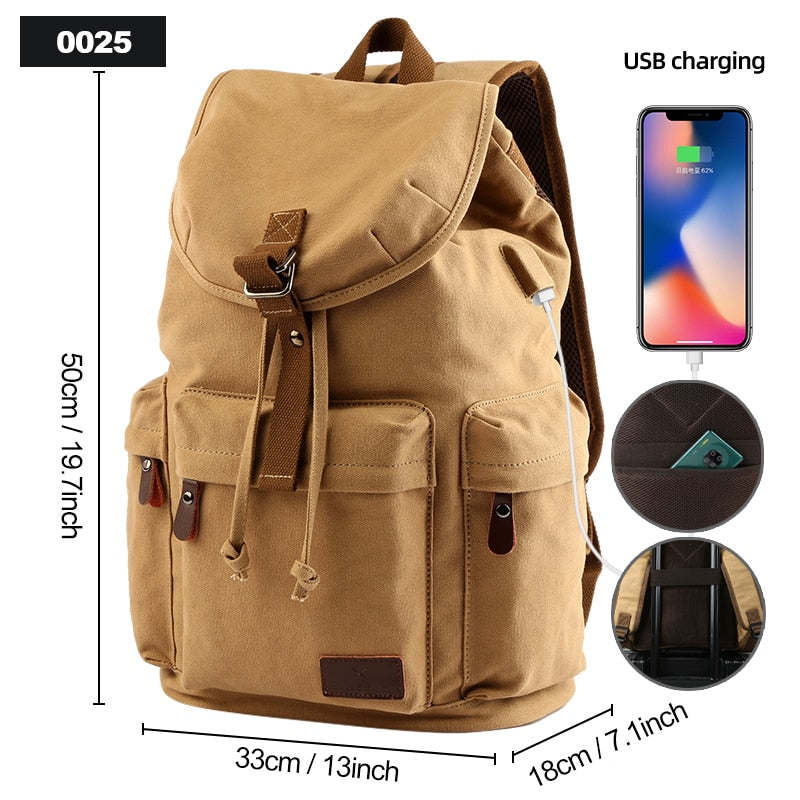 Unisex Canvas Vintage Casual Laptop Backpack