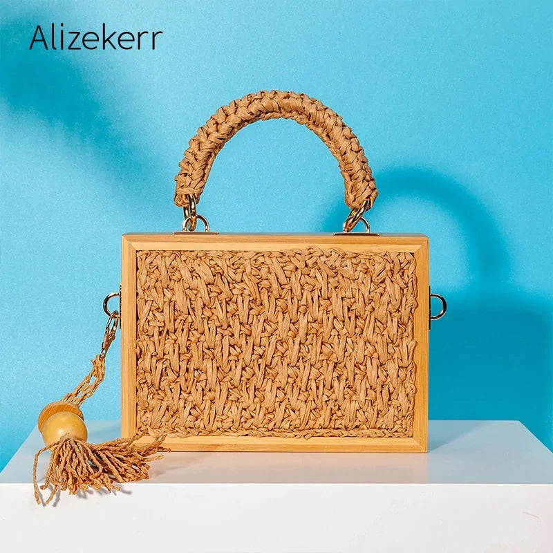 Womens Summer Retro Woven Straw Bags