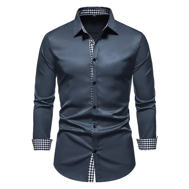 Mens Patchwork Formal Shirt