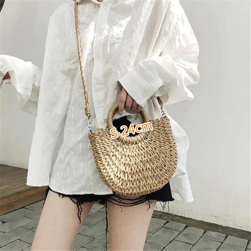 Womens Handmade Straw Bag