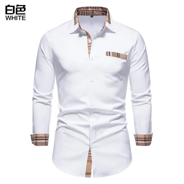 Mens Patchwork Formal Shirt