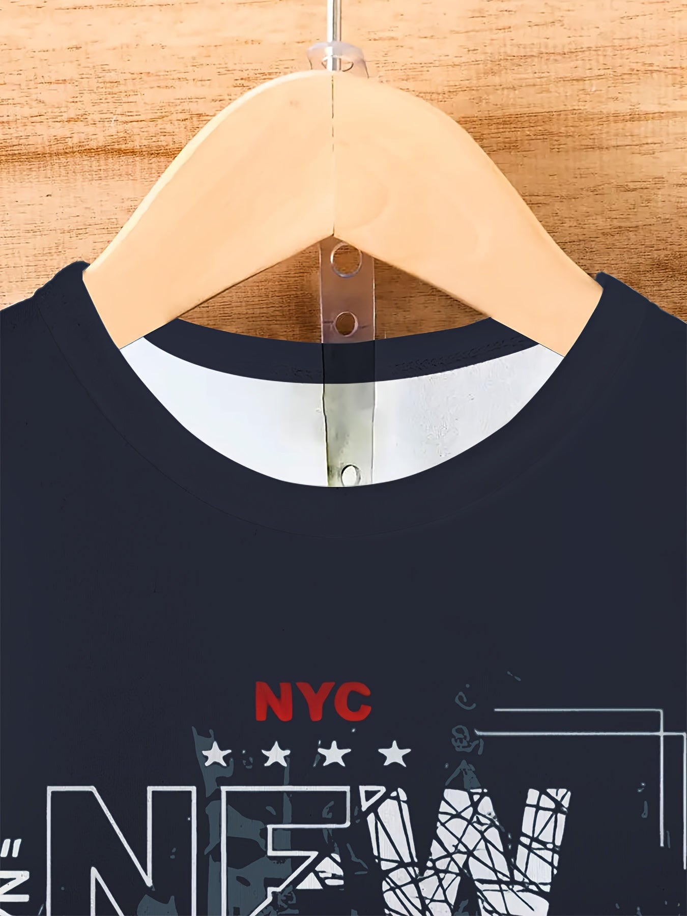 Mens Casual New York Graphic Print Casual Short Sleeve Crew Neck Tshirt