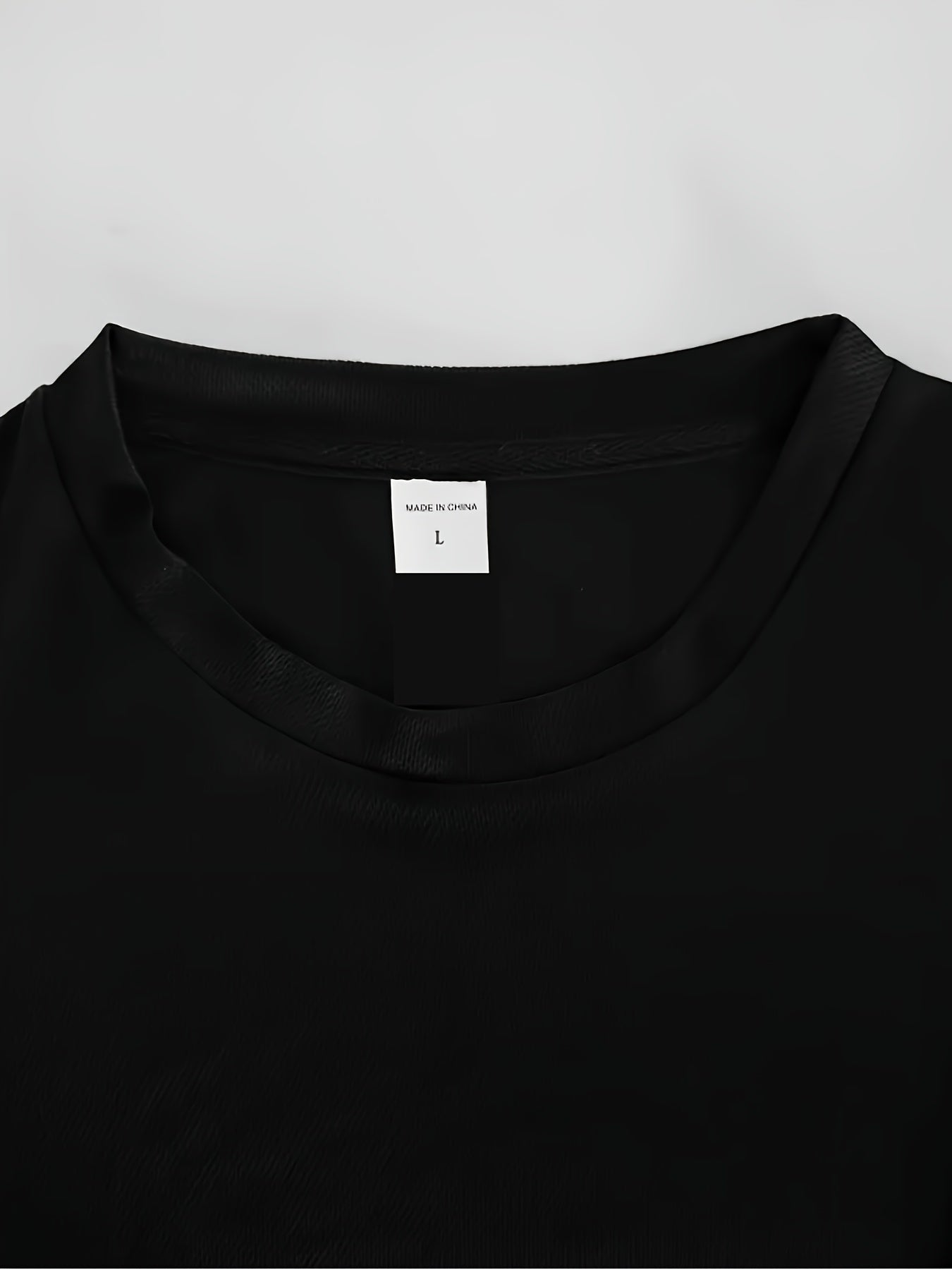 Mens Casual Short Sleeve Breathable Polyester Letter Print  Round Neck Tshirt