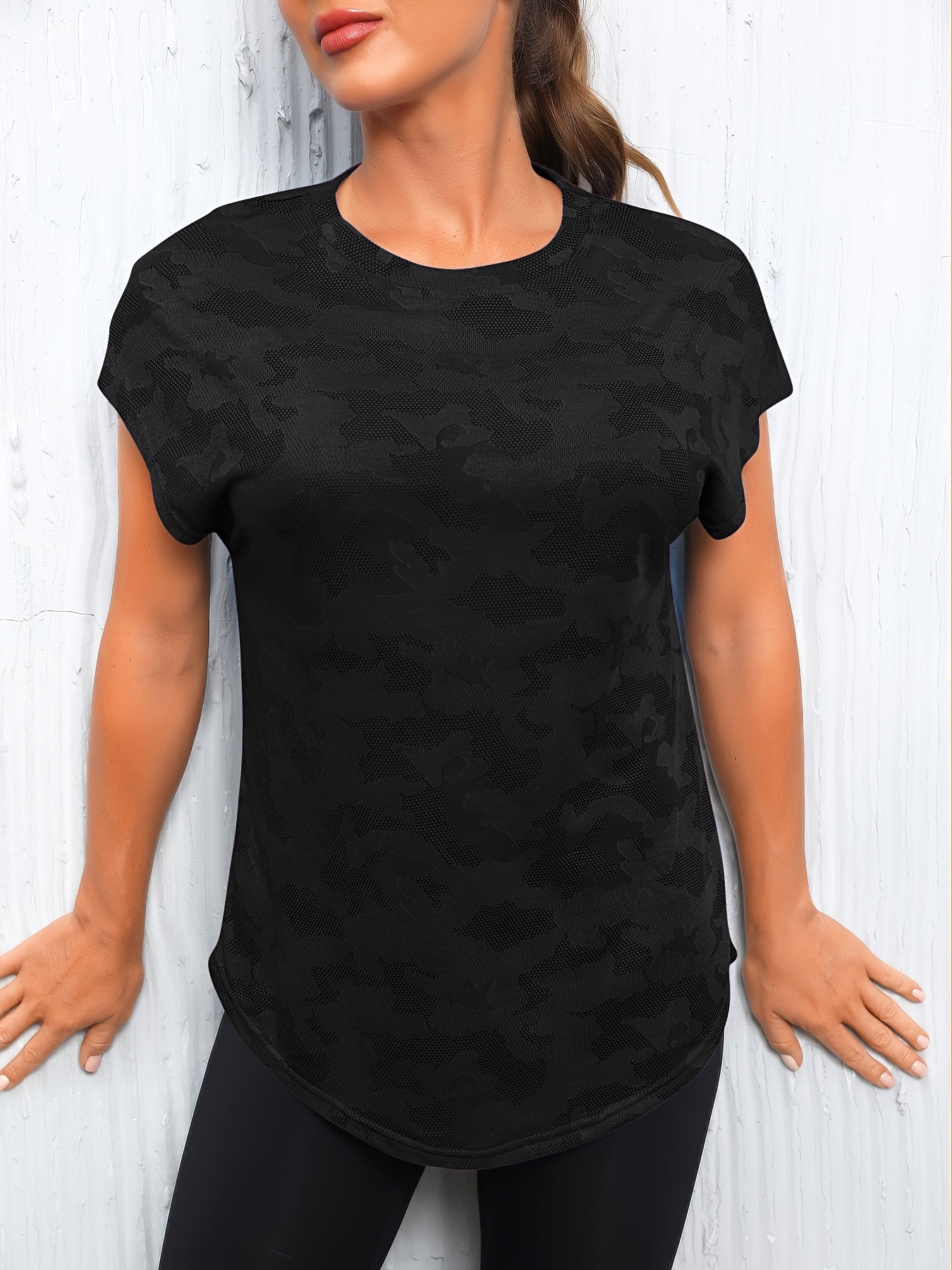 Womens Athletic Crew Neck Sports Top