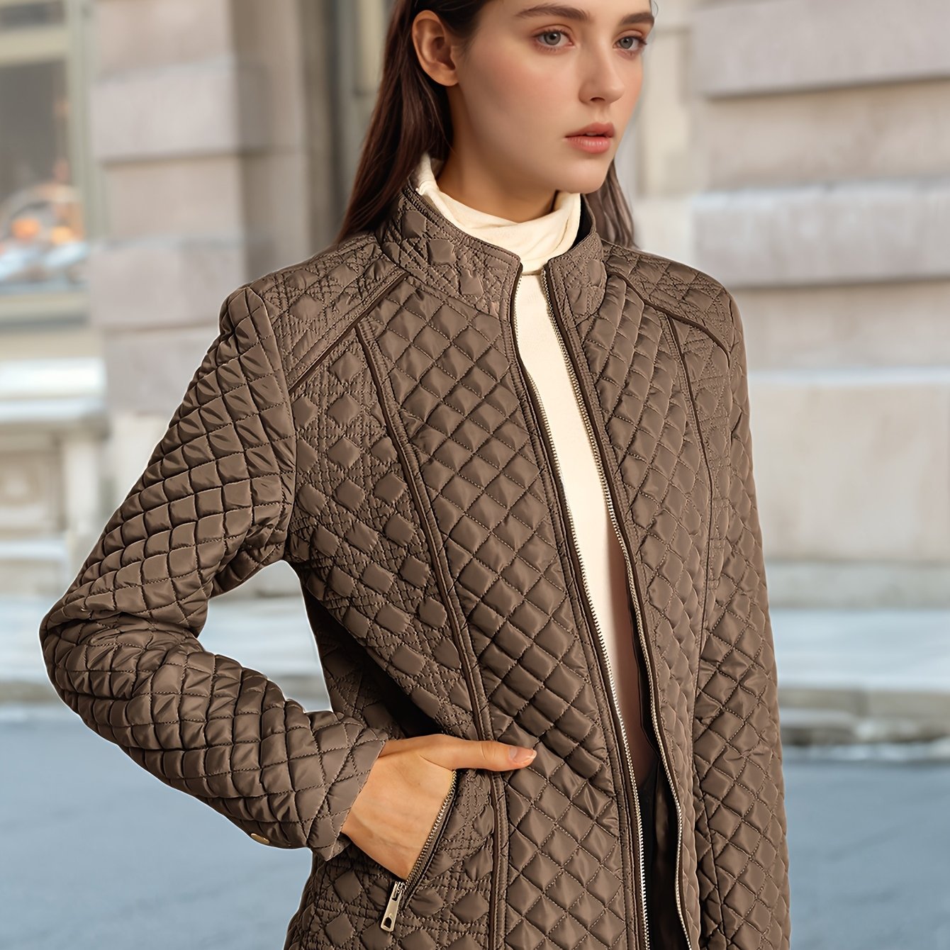 Womens Casual Warm Lightweight Jacket