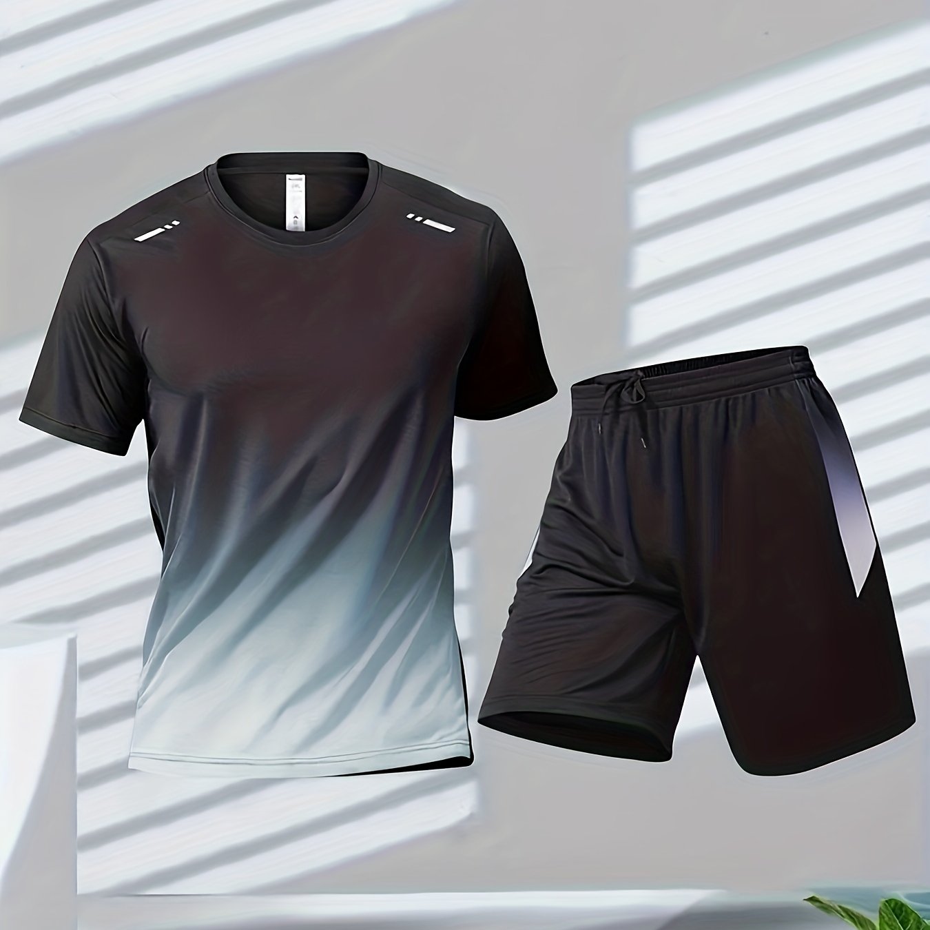 Mens Short Sleeve Training Running Quick Dry Set