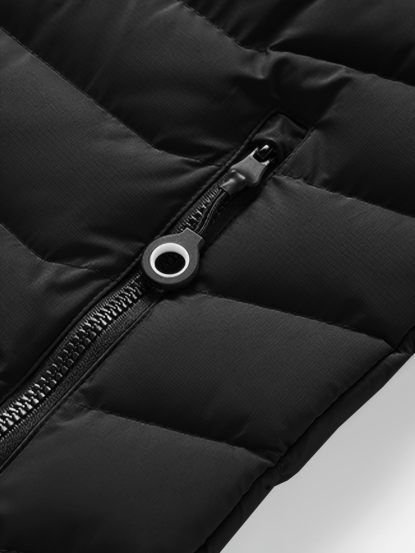Mens Casual Colour Block Zip-Up Long Sleeve Puffer Jacket
