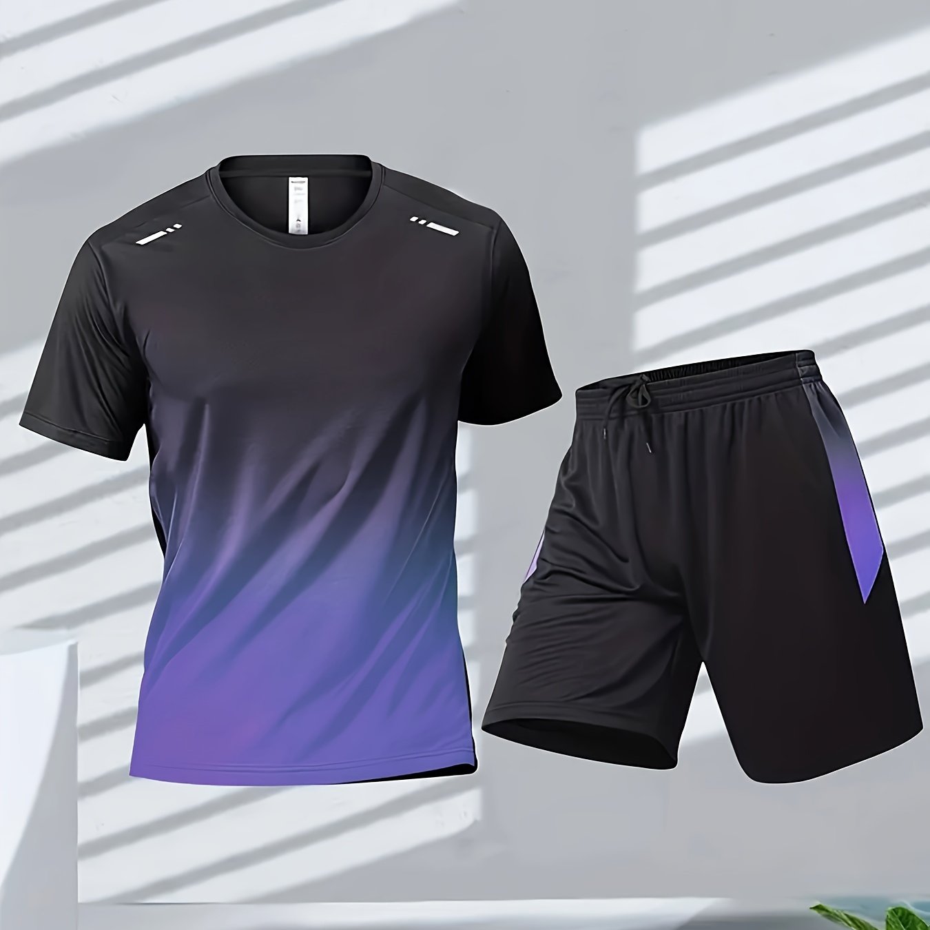 Mens Short Sleeve Training Running Quick Dry Set