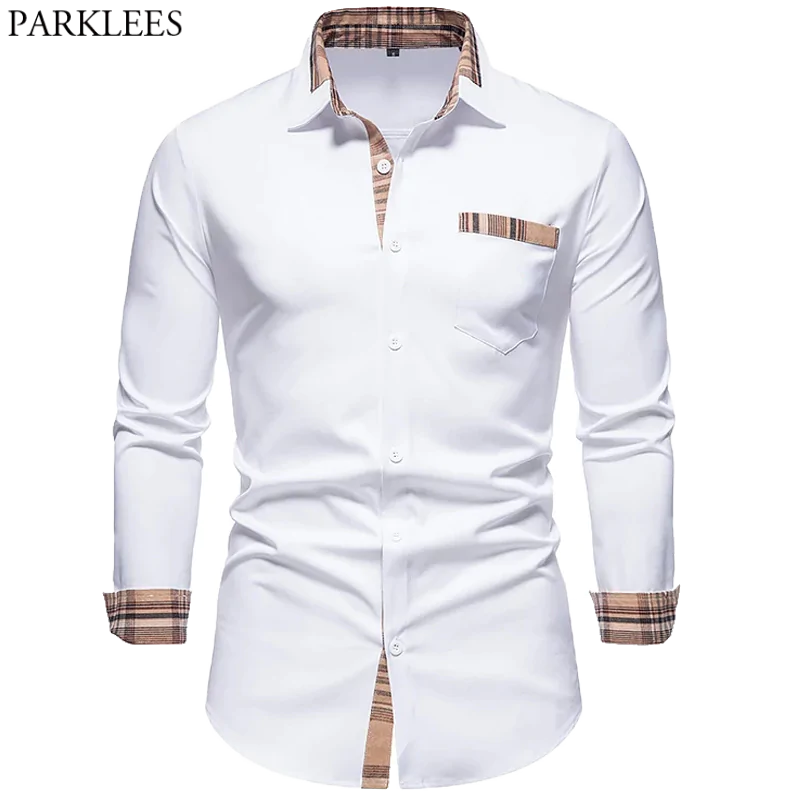 Mens Patchwork Formal Shirt