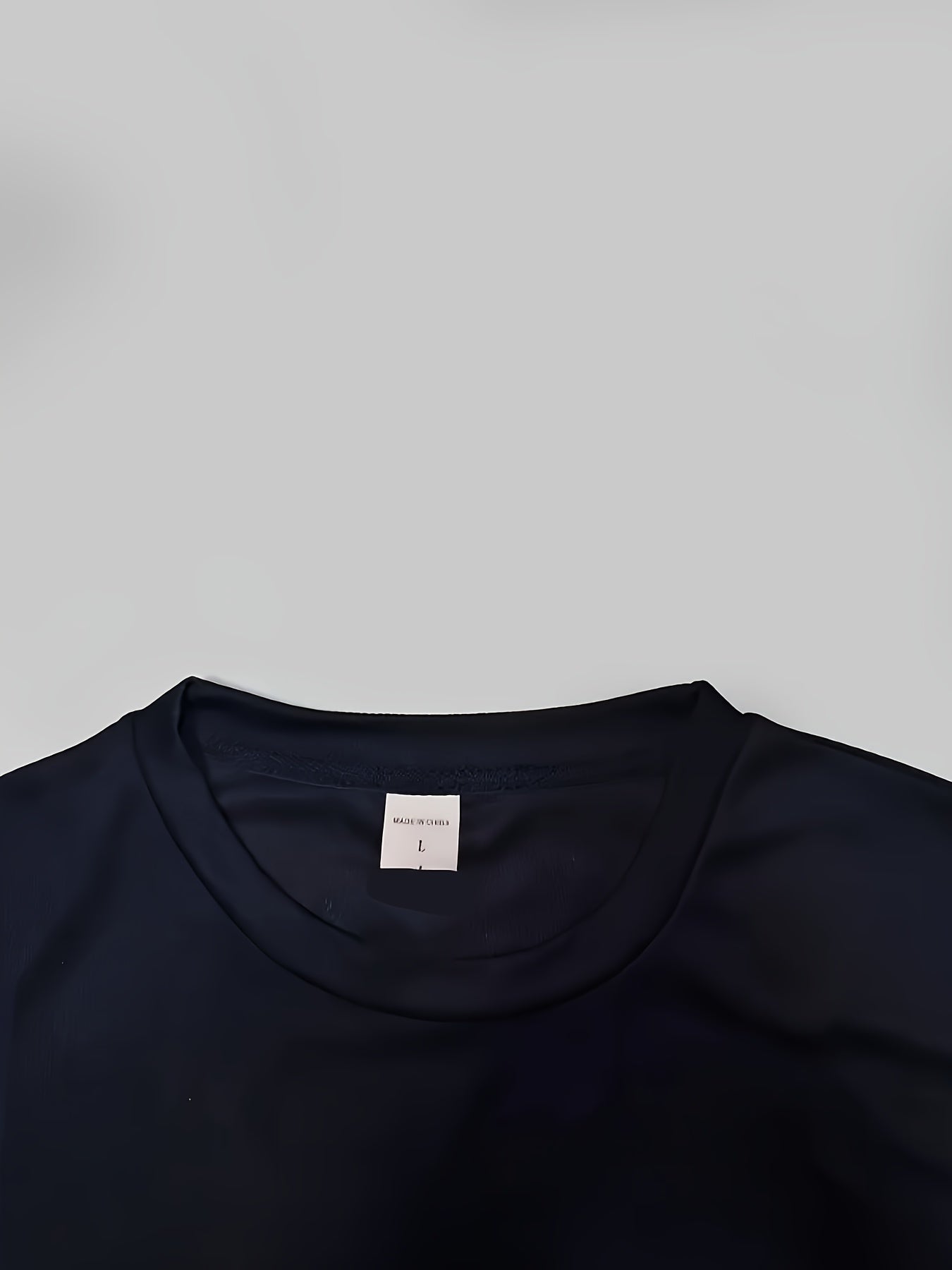 Mens Casual Short Sleeve Breathable Polyester Letter Print  Round Neck Tshirt