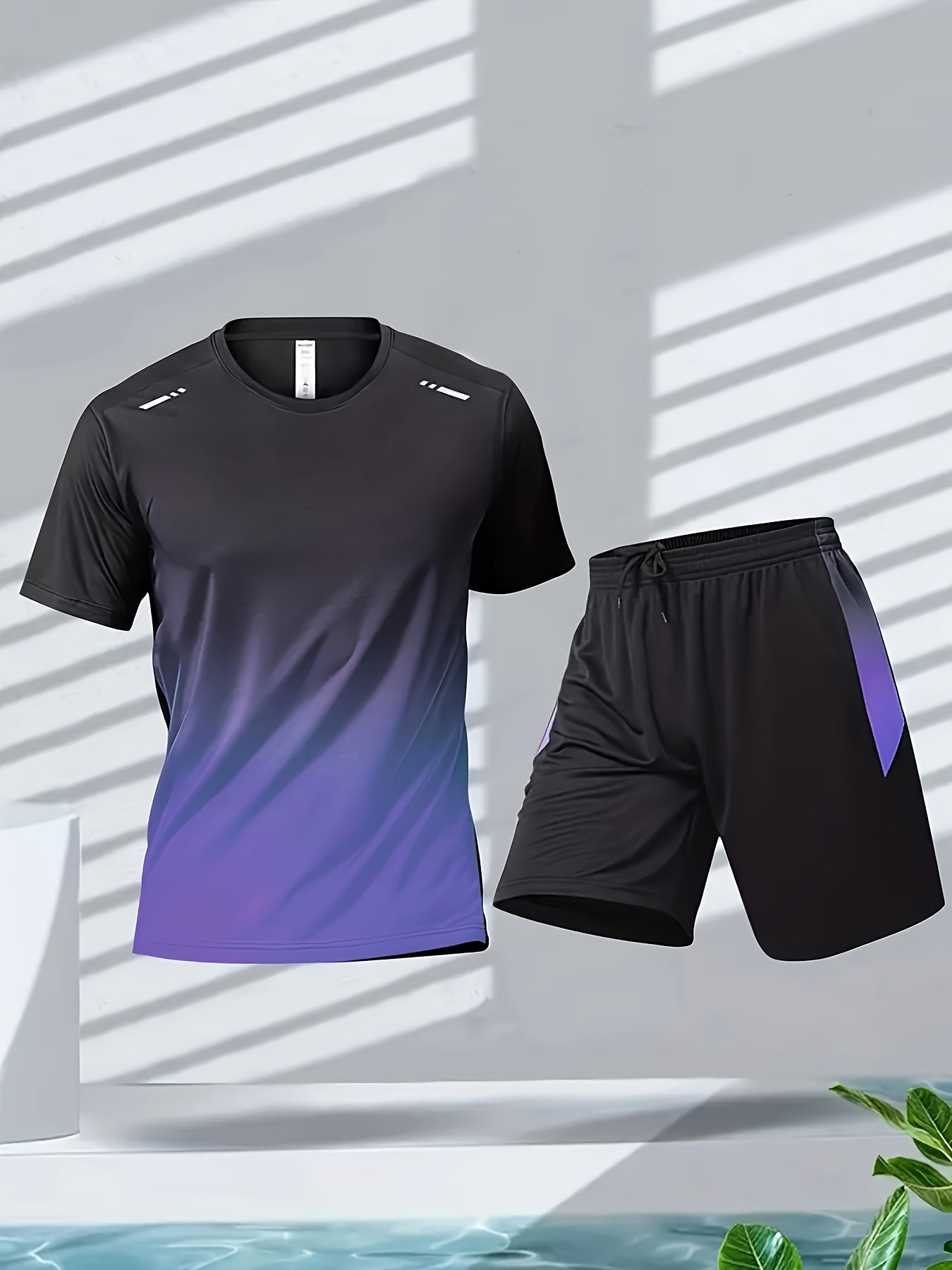 Mens Short Sleeve Training Running Quick Dry Set