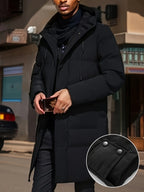 Mens Warm Winter Casual Hooded Soild Colour Outdoor Jacket
