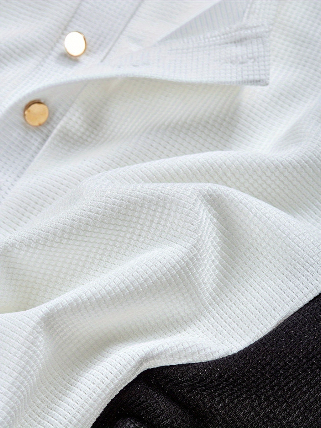Mens Casual Long Sleeve Contrast Colour Waffle Knit Top